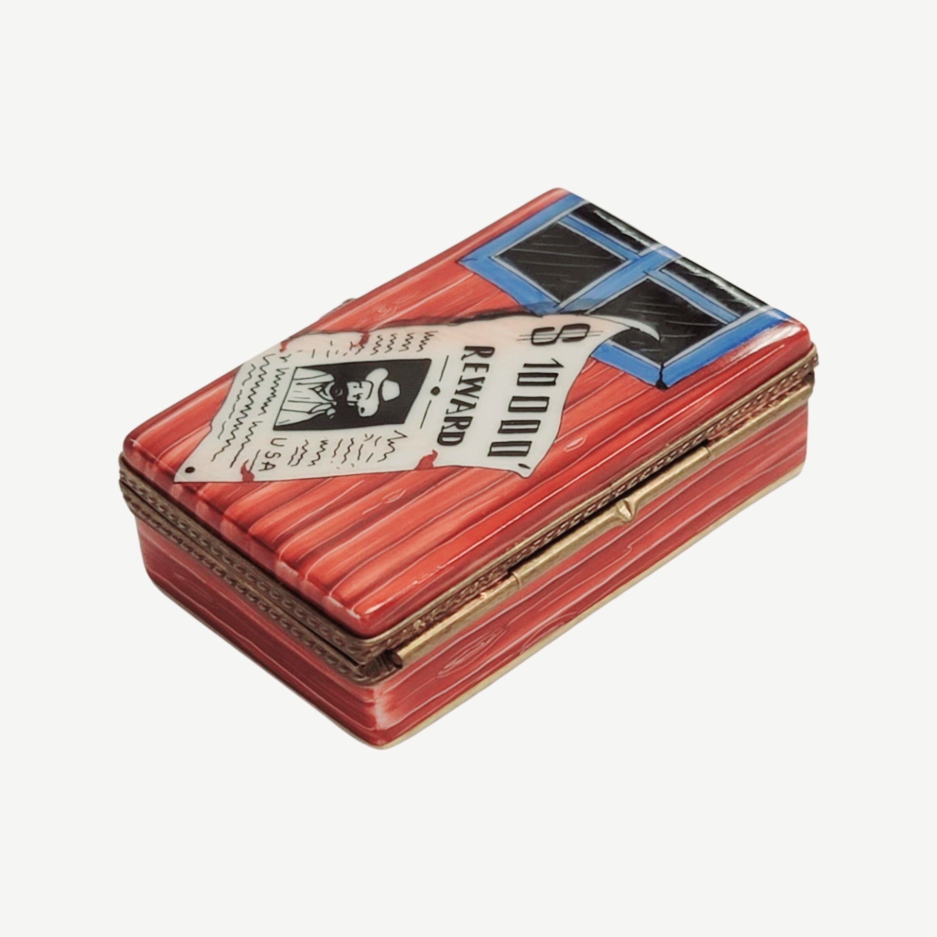 Wanted Colt 45 Sheriff Badge Porcelain Limoges sports professional French Trinket Box