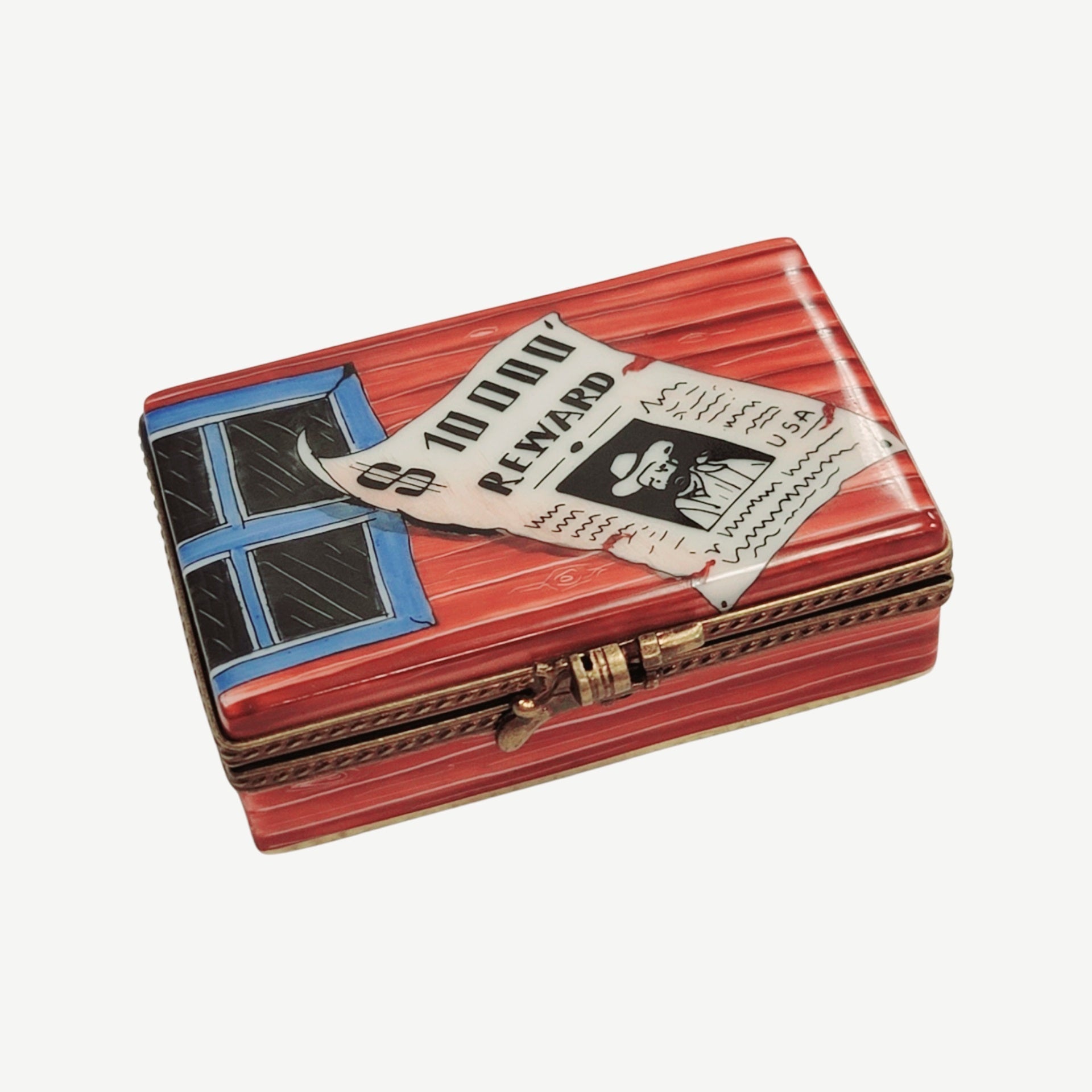 Wanted Colt 45 Sheriff Badge Porcelain Limoges sports professional French Trinket Box