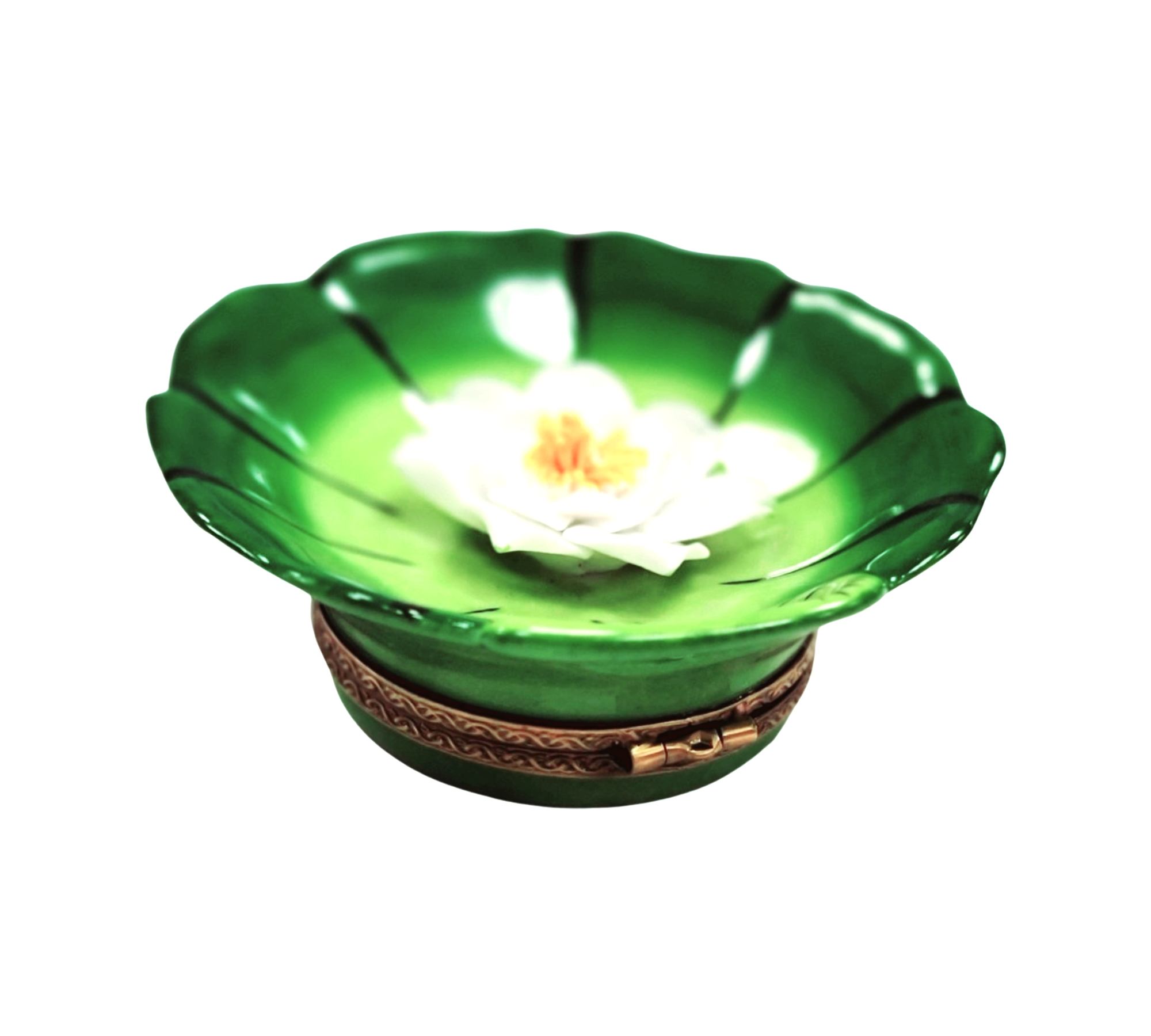 Water Lily Pad Treasure Box Porcelain Limoges frog LIMOGES BOXES turtle French Trinket Box