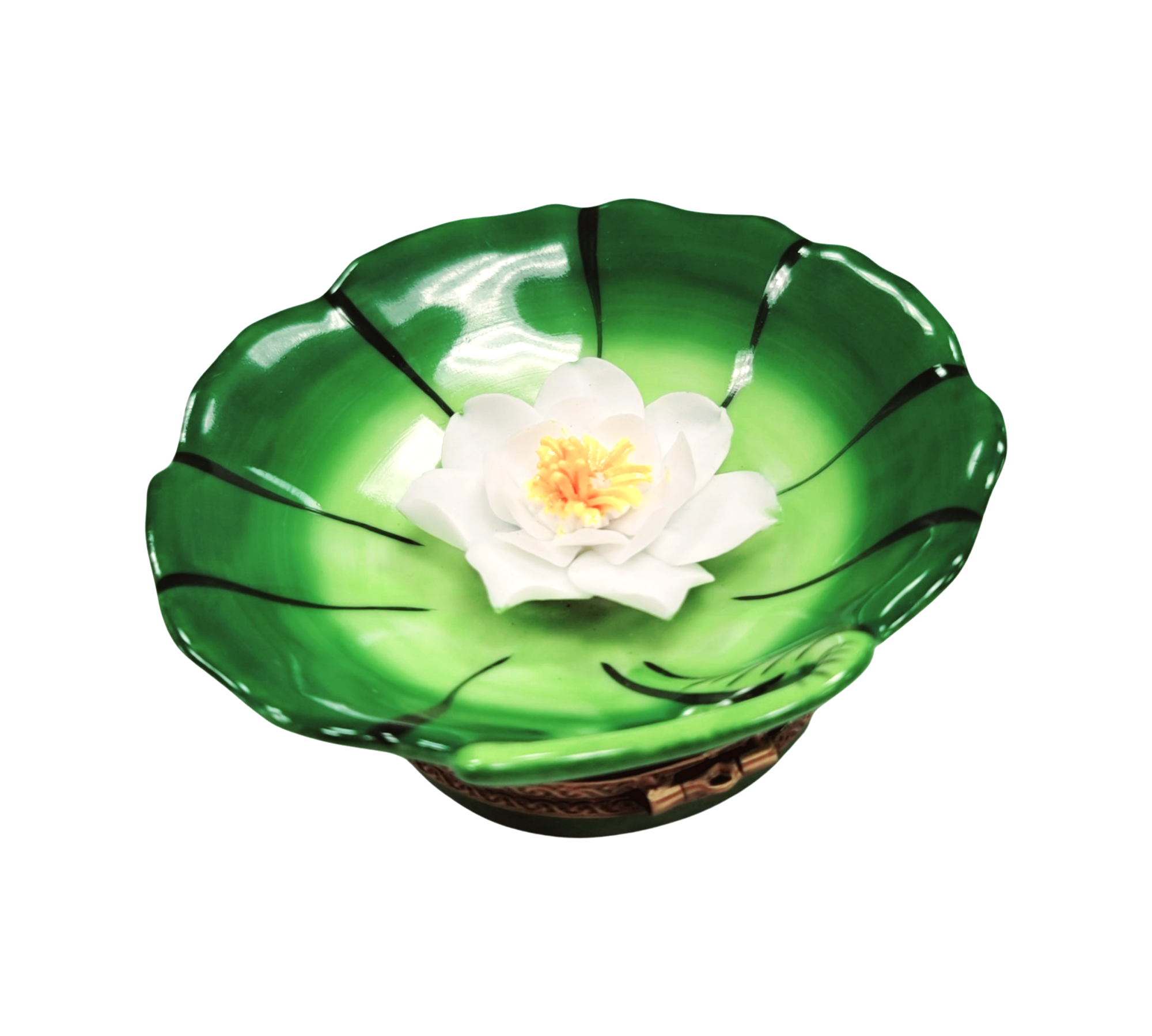 Water Lily Pad Treasure Box Porcelain Limoges frog LIMOGES BOXES turtle French Trinket Box