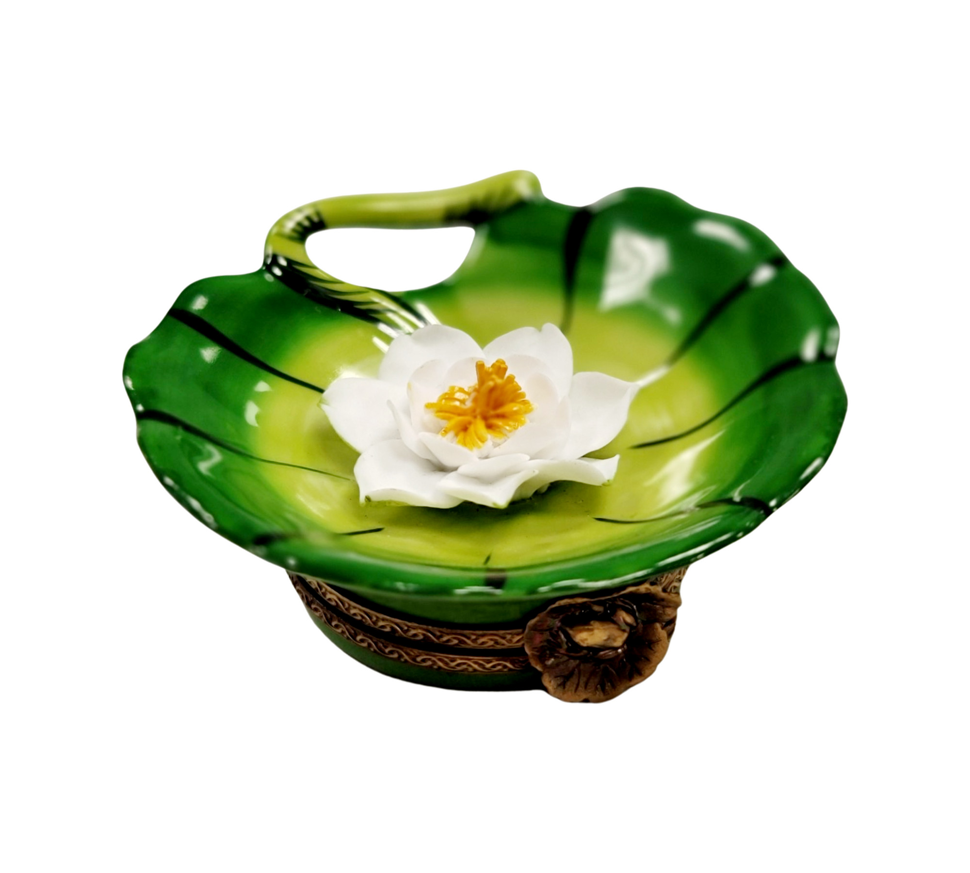 Water Lily Pad Treasure Box Porcelain Limoges frog LIMOGES BOXES turtle French Trinket Box