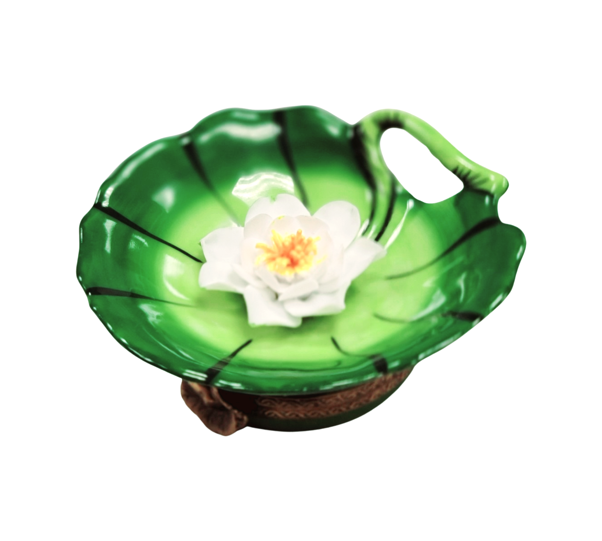 Water Lily Pad Treasure Box Porcelain Limoges frog LIMOGES BOXES turtle French Trinket Box
