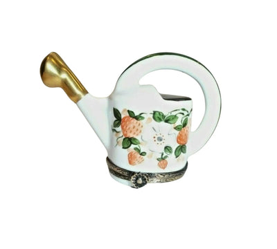 Watering Can With Strawberries Porcelain Limoges Limoges Box garden flowers French Trinket Box
