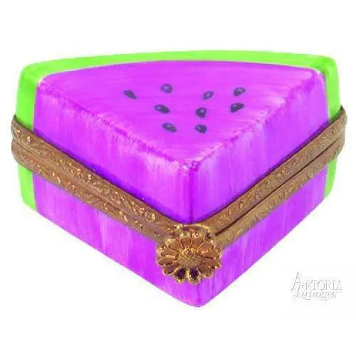 Watermelon Slice Porcelain Limoges fruit vegetables French Trinket Box