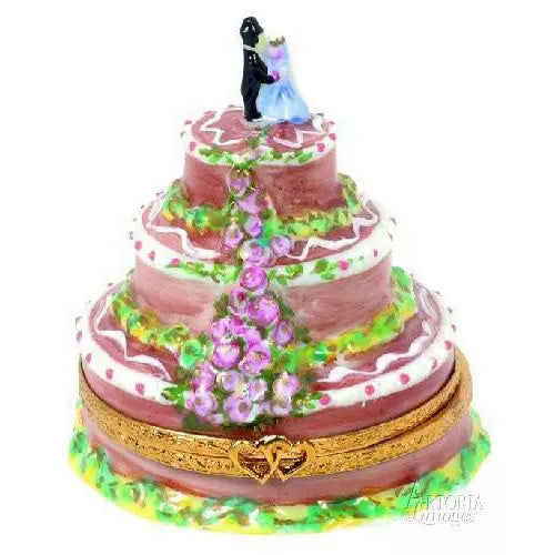 Wedding Cake Chocolate Porcelain Limoges Wedding French Trinket Box