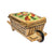Wheel Barrow: Fruits Porcelain Limoges garden flowers French Trinket Box