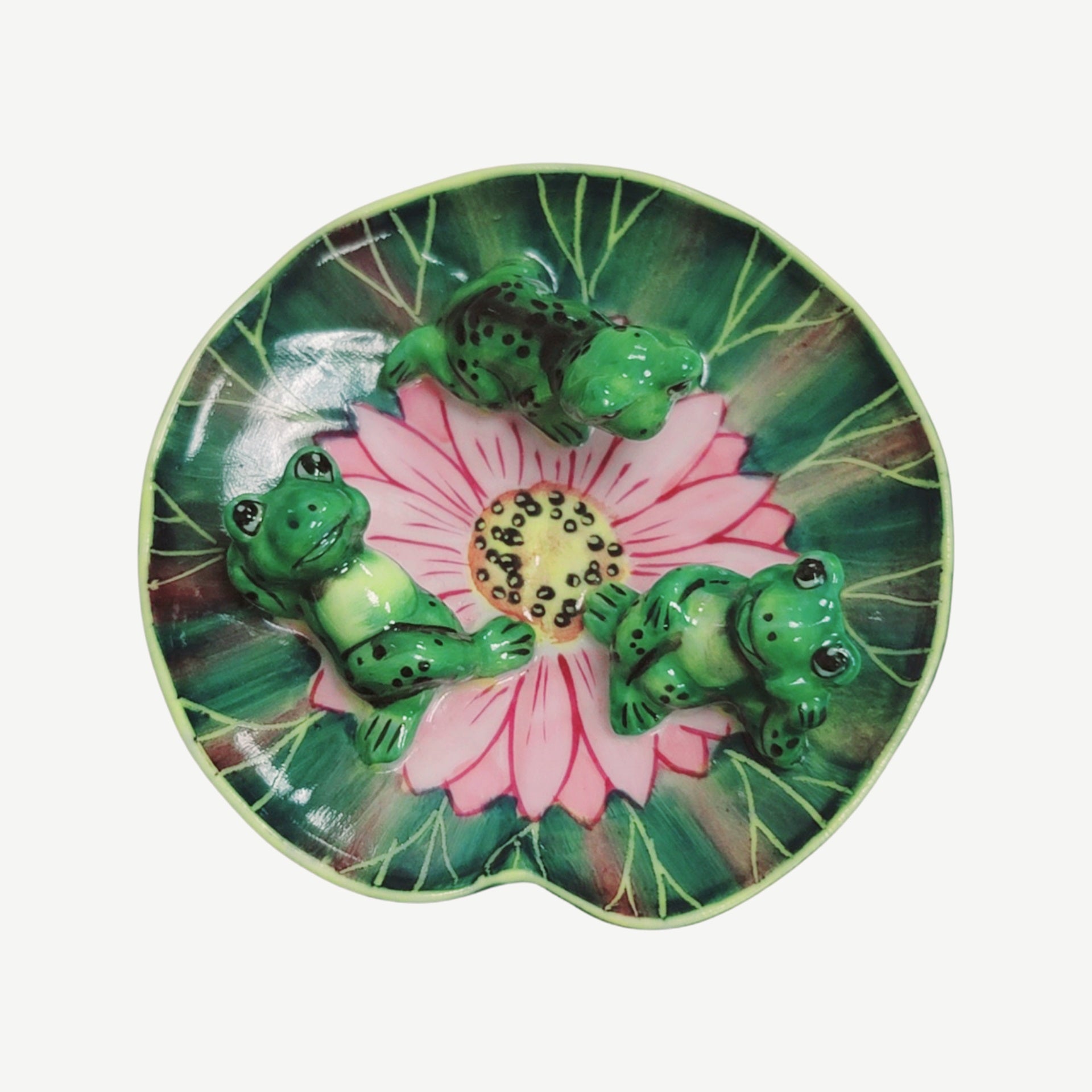 Whimsical Frogs on Lilypad Porcelain Limoges frog LIMOGES BOXES turtle French Trinket Box