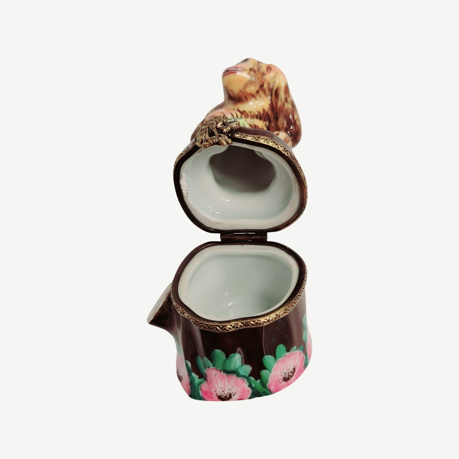Whimsical Monkey in Blue Jeans Porcelain Limoges wild animals French Trinket Box