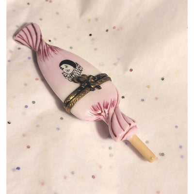Whimsical Pink Clown Candy Box Porcelain Limoges Carnival Kids Dessert French Trinket Box