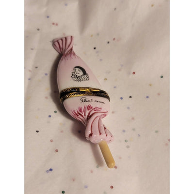 Whimsical Pink Clown Candy Box Porcelain Limoges Carnival Kids Dessert French Trinket Box