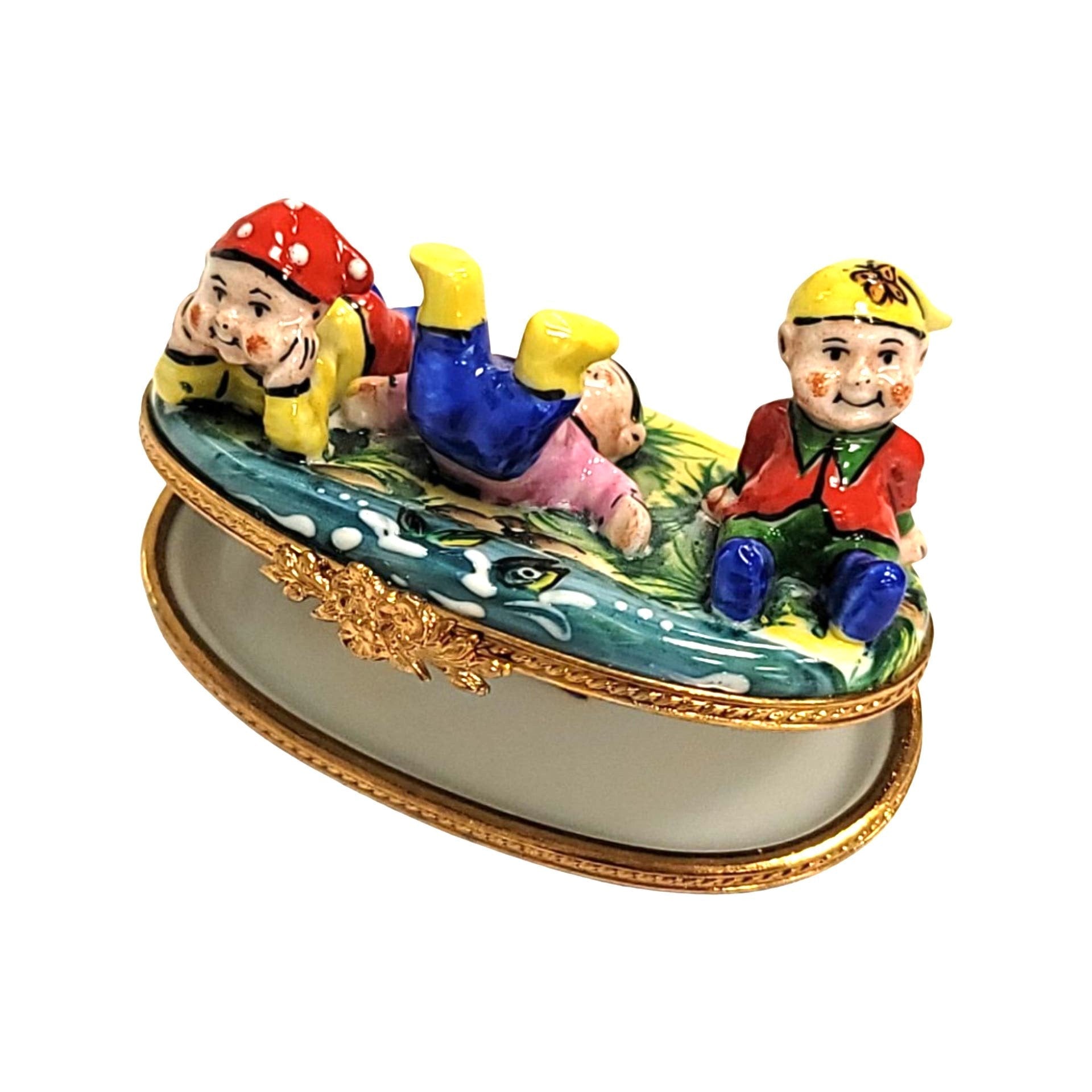 Whimsical Three Dwarfs Limoges Box Porcelain Limoges LIMOGES BOXES baby kids book French Trinket Box