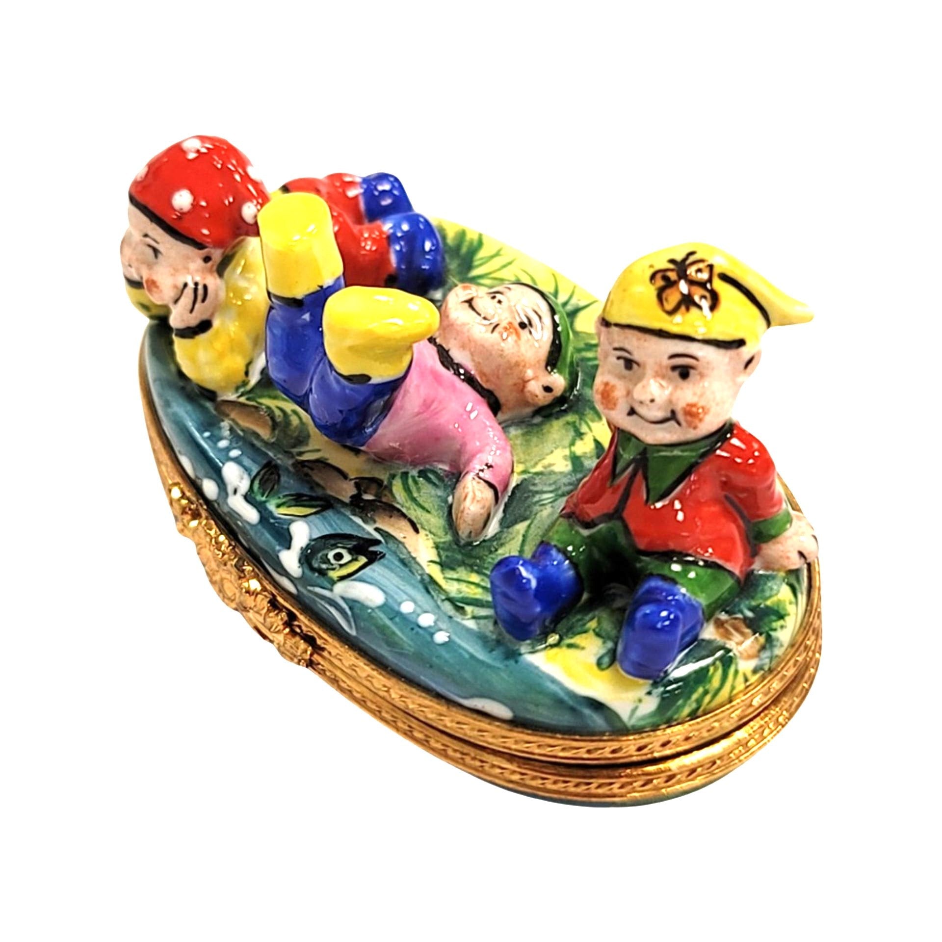Whimsical Three Dwarfs Limoges Box Porcelain Limoges LIMOGES BOXES baby kids book French Trinket Box