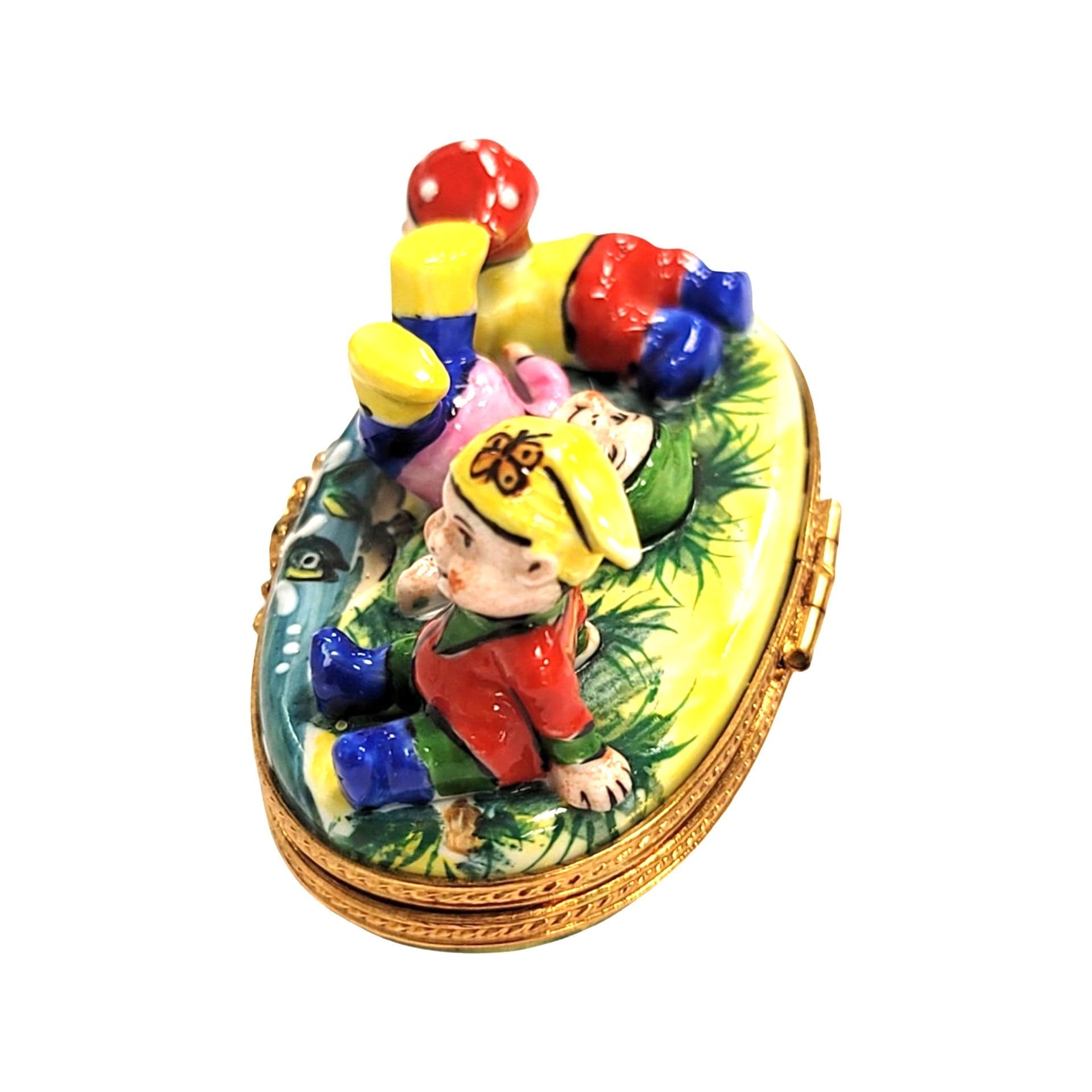 Whimsical Three Dwarfs Limoges Box Porcelain Limoges LIMOGES BOXES baby kids book French Trinket Box