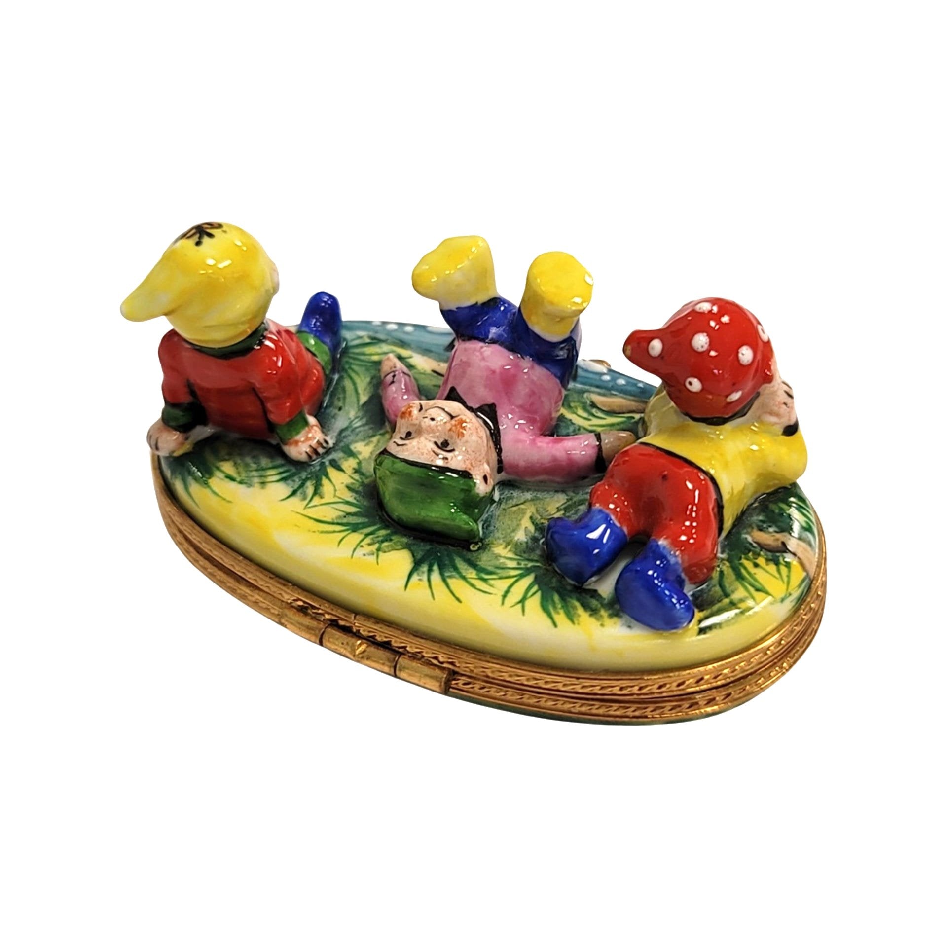 Whimsical Three Dwarfs Limoges Box Porcelain Limoges LIMOGES BOXES baby kids book French Trinket Box