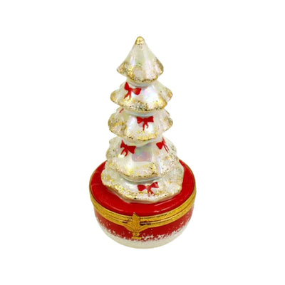 White Christmas Tree Porcelain Limoges christmas tree French Trinket Box