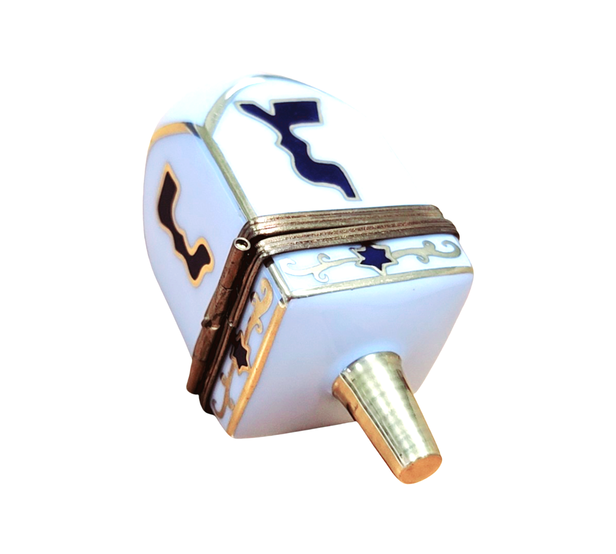 White Dreidel Limoges Treasure Porcelain Limoges religion spirit Limoges Box jewish French Trinket Box