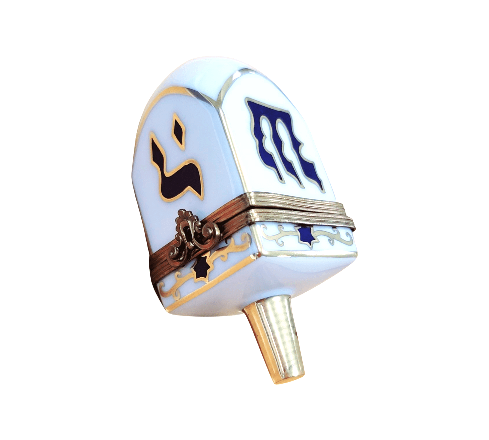 White Dreidel Limoges Treasure Porcelain Limoges religion spirit Limoges Box jewish French Trinket Box