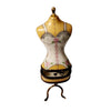 White Lingerie Mannequin Figurine Porcelain Limoges Fashion jewelry women shoes limoges box French Trinket Box