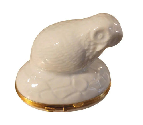 White Owl Limoges Porcelain Figurine Porcelain Limoges Owl bird birds LIMOGES BOXES French Trinket Box