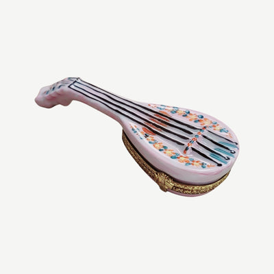 White Porcelain Mandolin Box Porcelain Limoges music limoges travel world French Trinket Box