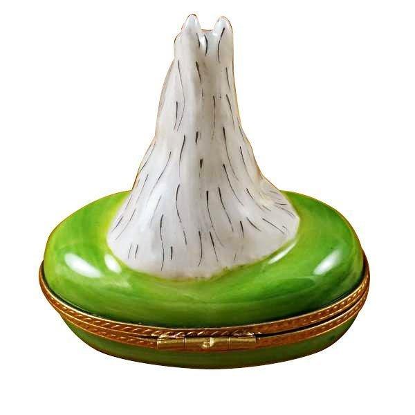 White Schnauzer limoges box Porcelain Limoges French Trinket Box