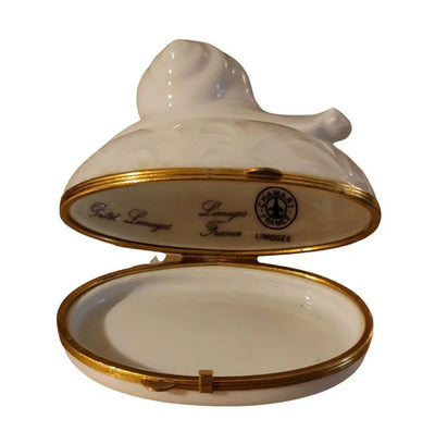 White Snail Limoges Box Figurine Porcelain Limoges Snail ocean beach LIMOGES BOXES French Trinket Box