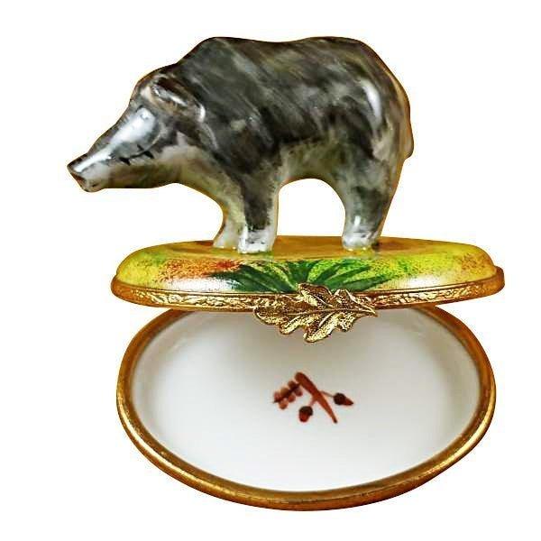 Wild Boar Pig limoges box Porcelain Limoges French Trinket Box