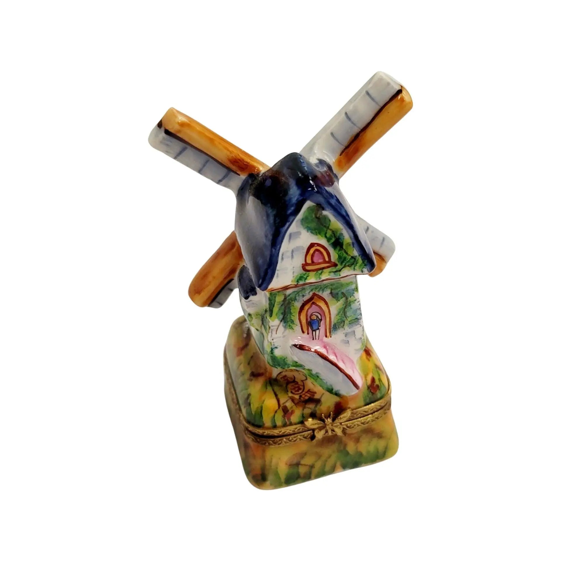 Windmill Delight Porcelain Treasure Porcelain Limoges Beach Ocean World Travel French Trinket Box