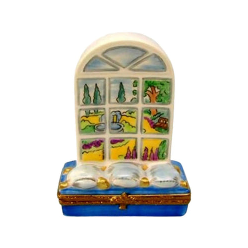 Window w Garden Porcelain Limoges Garden Flowers French Trinket Box