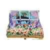 Window w Piano Porcelain Limoges Garden Flowers French Trinket Box