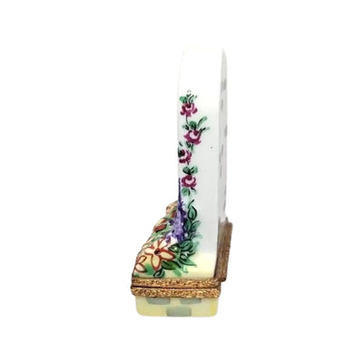 Window w Piano Porcelain Limoges Garden Flowers French Trinket Box