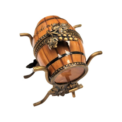 Wine Barrel Limoges Box Figurine Porcelain Limoges spirits champagne wine French Trinket Box