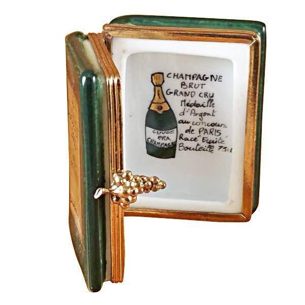 Wine Book Green limoges box Porcelain Limoges French Trinket Box