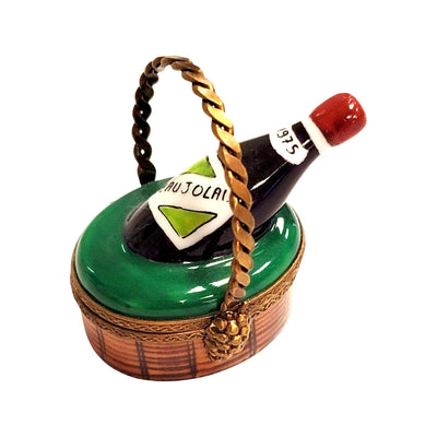 Wine Bottle Limoges Box Delight Porcelain Limoges wine French Trinket Box