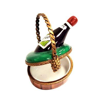Wine Bottle Limoges Box Delight Porcelain Limoges wine French Trinket Box