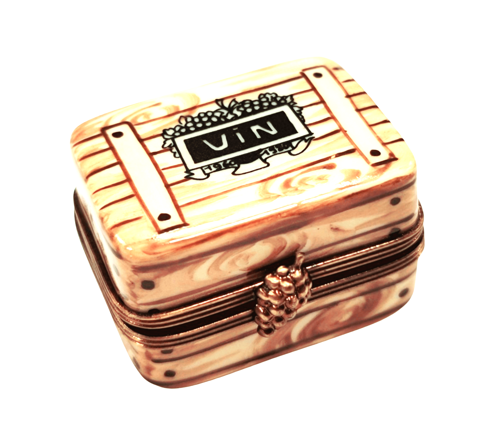 Wine Box Limoges Treasure Porcelain Limoges wine French Trinket Box