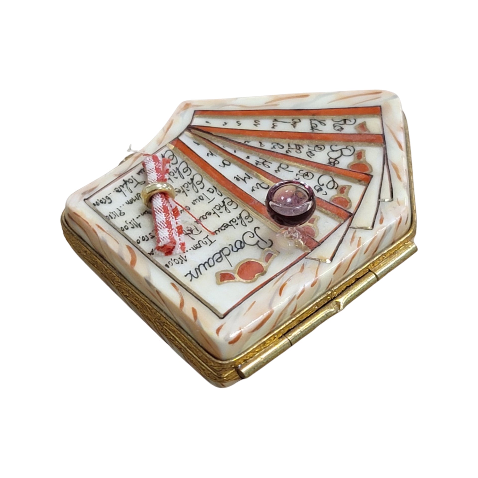 Elegant Wine List Limoges Box Porcelain Limoges wine French Trinket Box