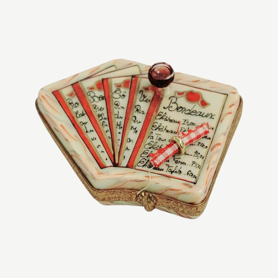Elegant Wine List Limoges Box Porcelain Limoges wine French Trinket Box