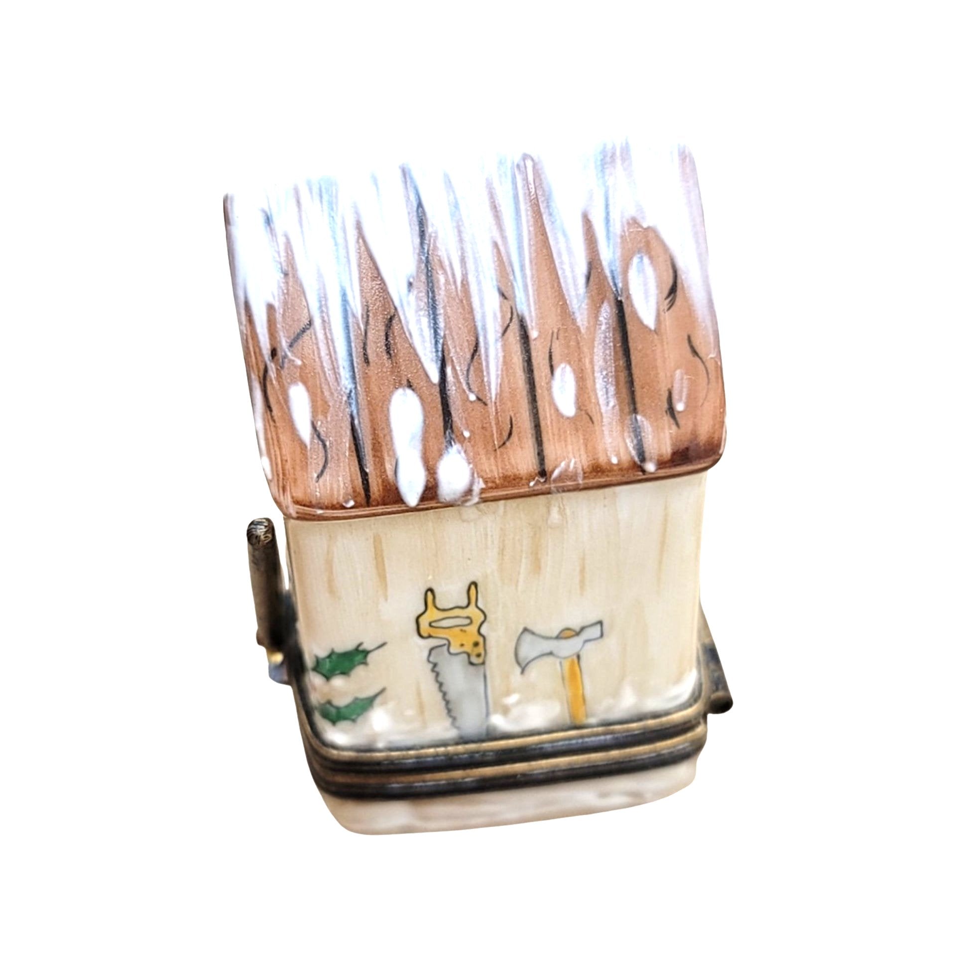 Winter Garden Shed Elegance Porcelain Limoges xmas winter Home French Trinket Box