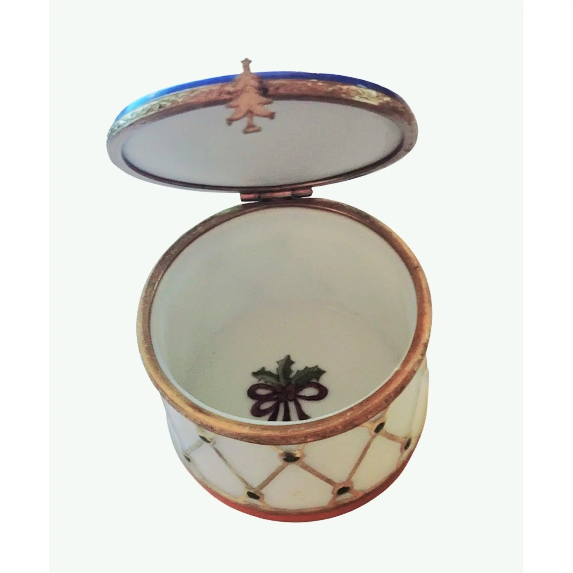 Winter Snow Drum Caroler Box Porcelain Limoges xmas theme christmas limoges box winter French Trinket Box
