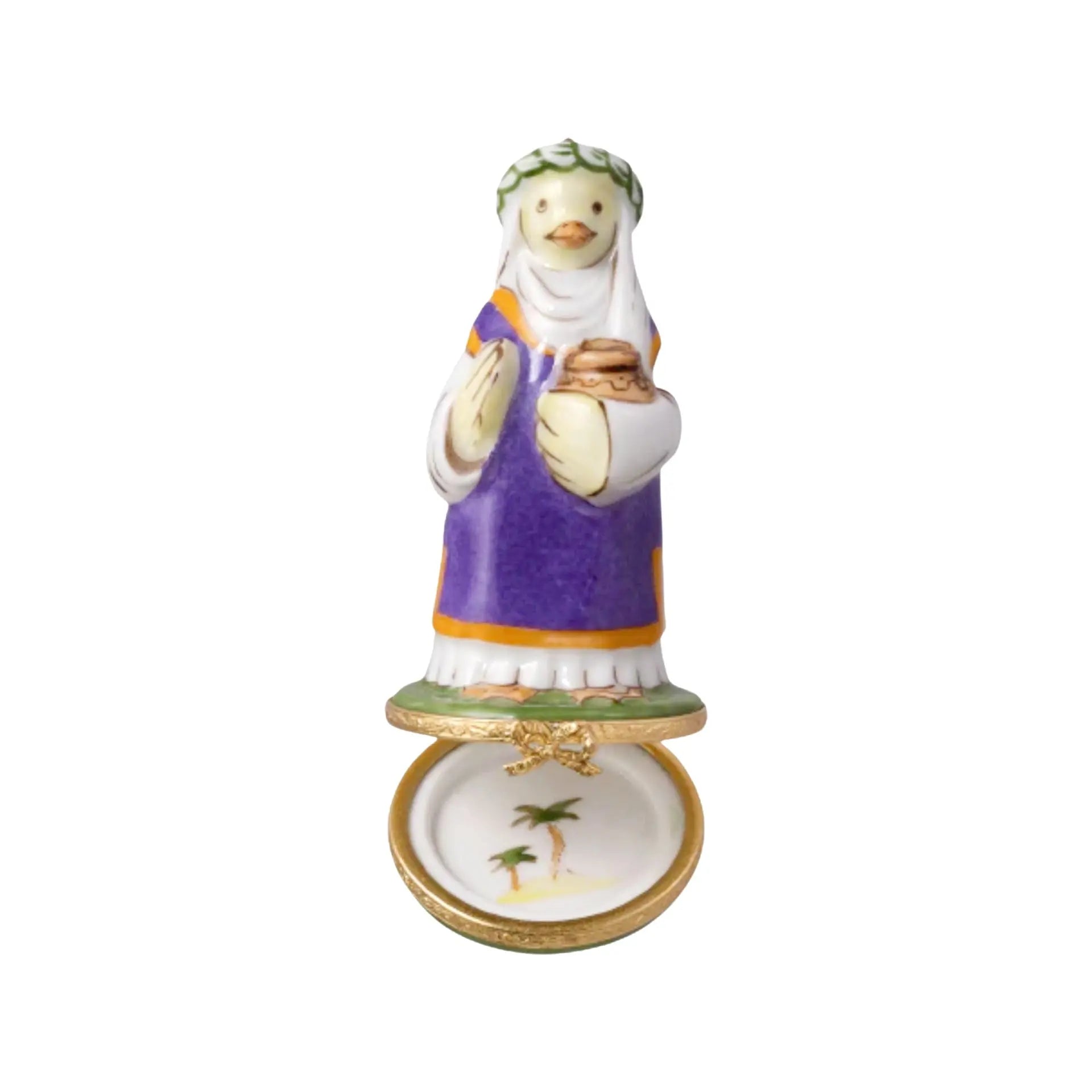 Wiseman : Duck Porcelain Limoges nativity French Trinket Box