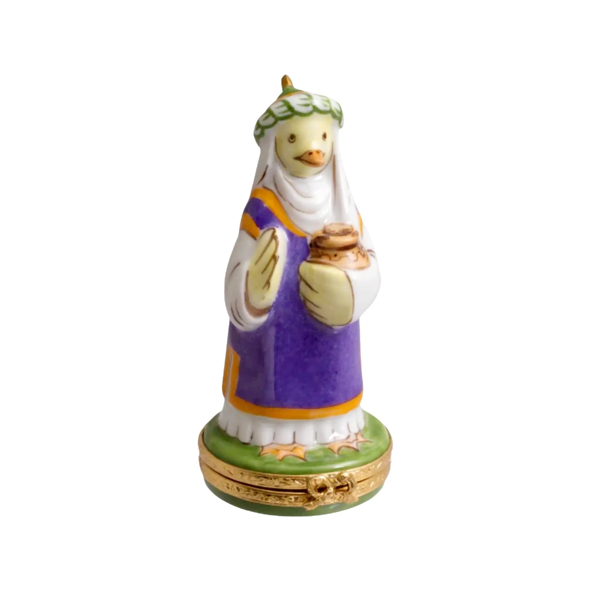 Wiseman : Duck Porcelain Limoges nativity French Trinket Box