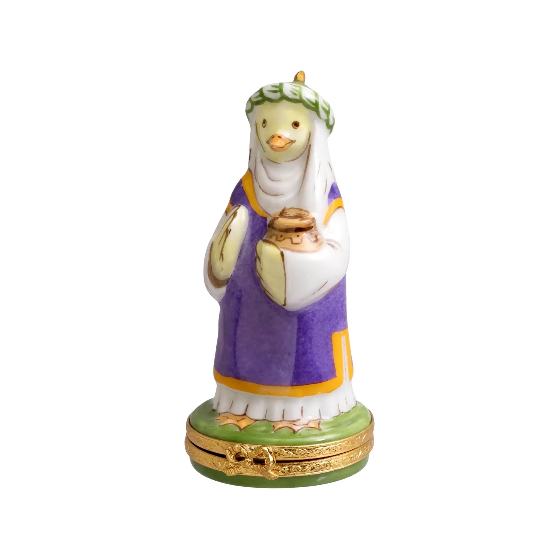 Wiseman : Duck Porcelain Limoges nativity French Trinket Box