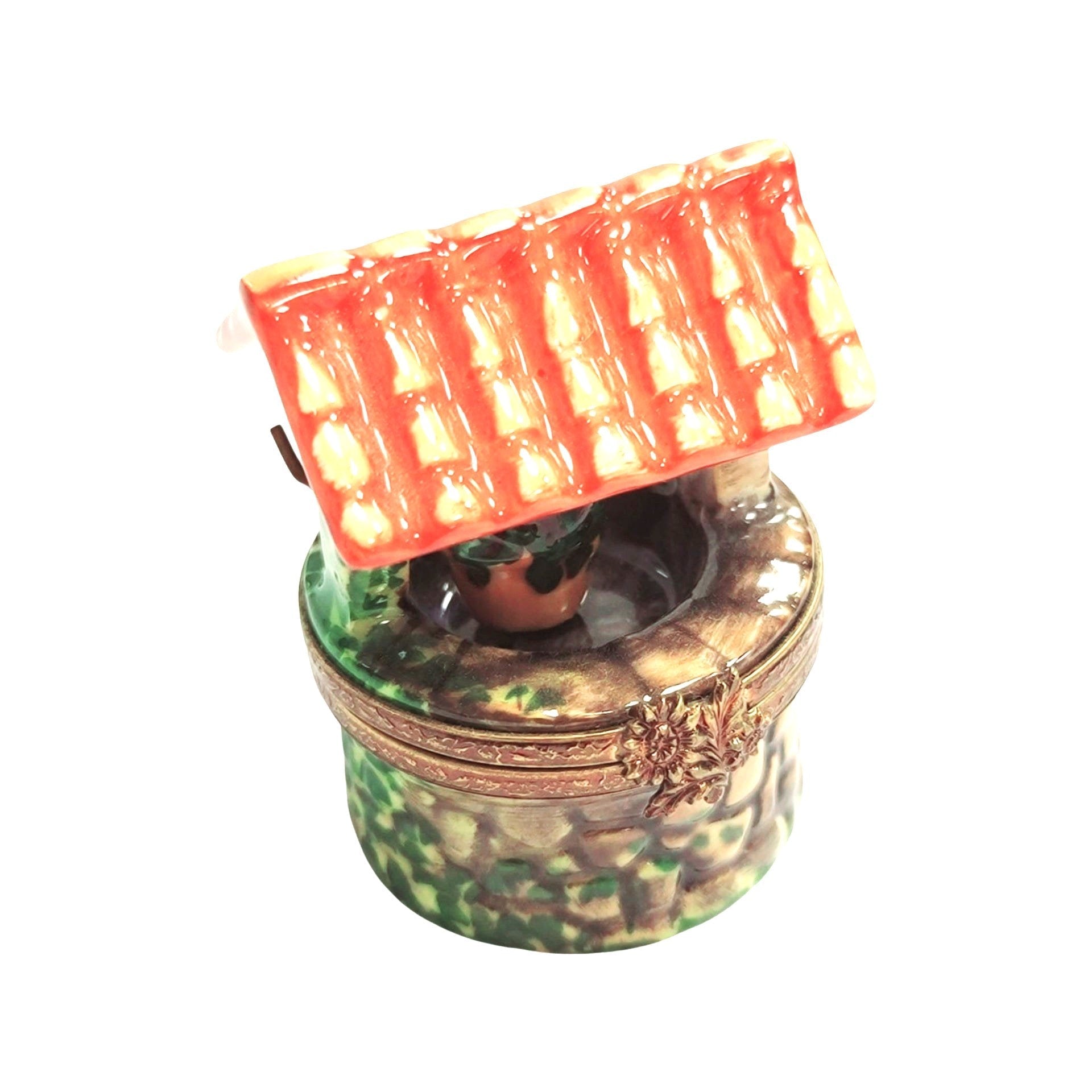 Wishing Well Porcelain Treasure Porcelain Limoges garden home French Trinket Box