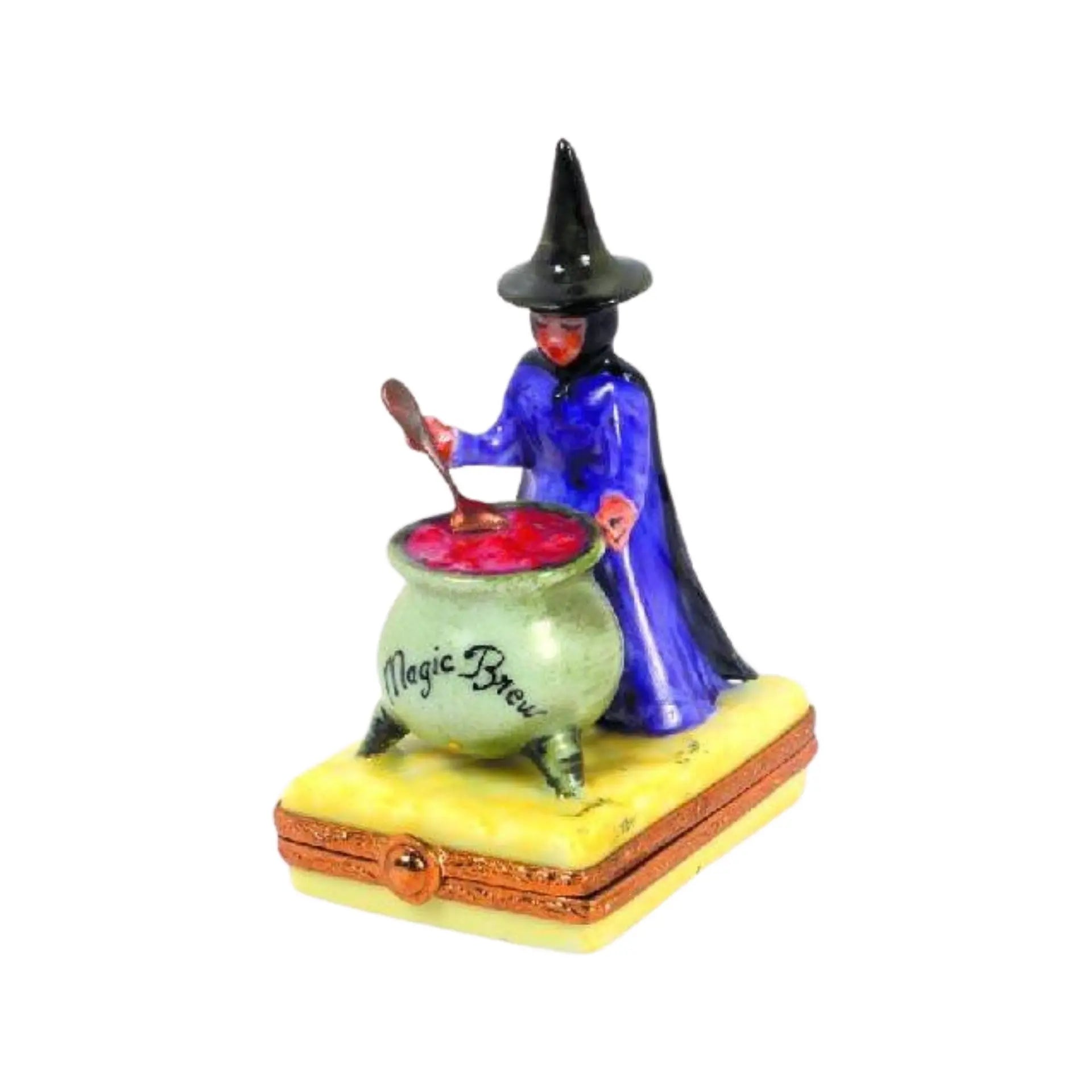 Witch Brew Artoria Porcelain Limoges halloween witch French Trinket Box