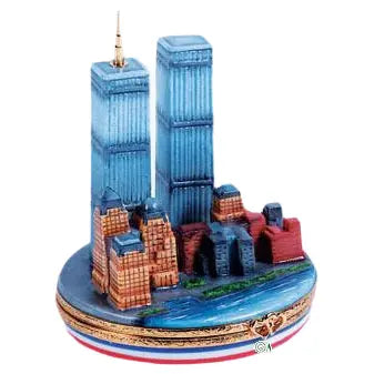 World Trade Center Porcelain Limoges monuments French Trinket Box