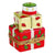 Xmas Present: Red And Gold Porcelain Limoges xmas theme French Trinket Box