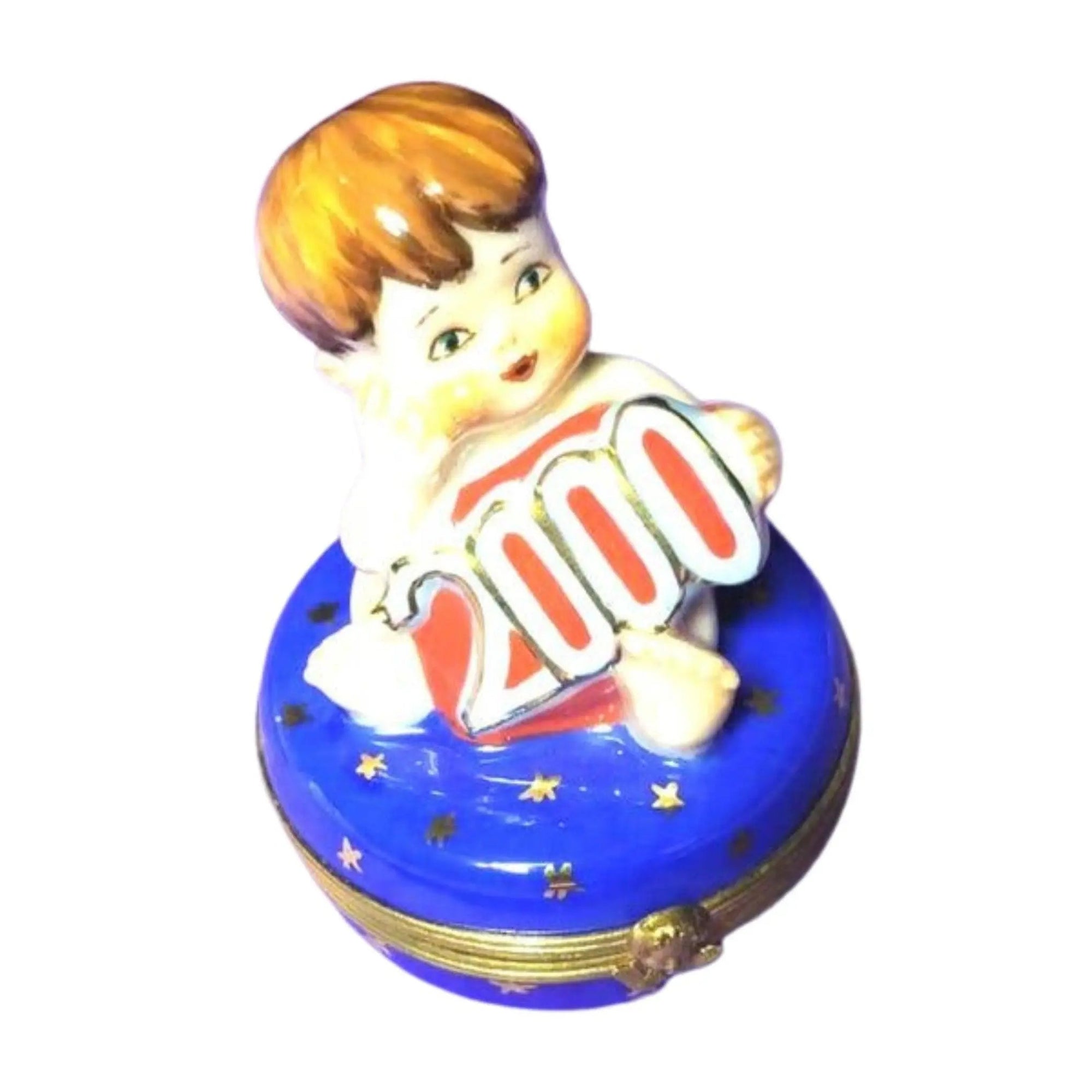 Year 2000 Baby Boy Keepsake Porcelain Limoges baby maternity limoges boxes French Trinket Box