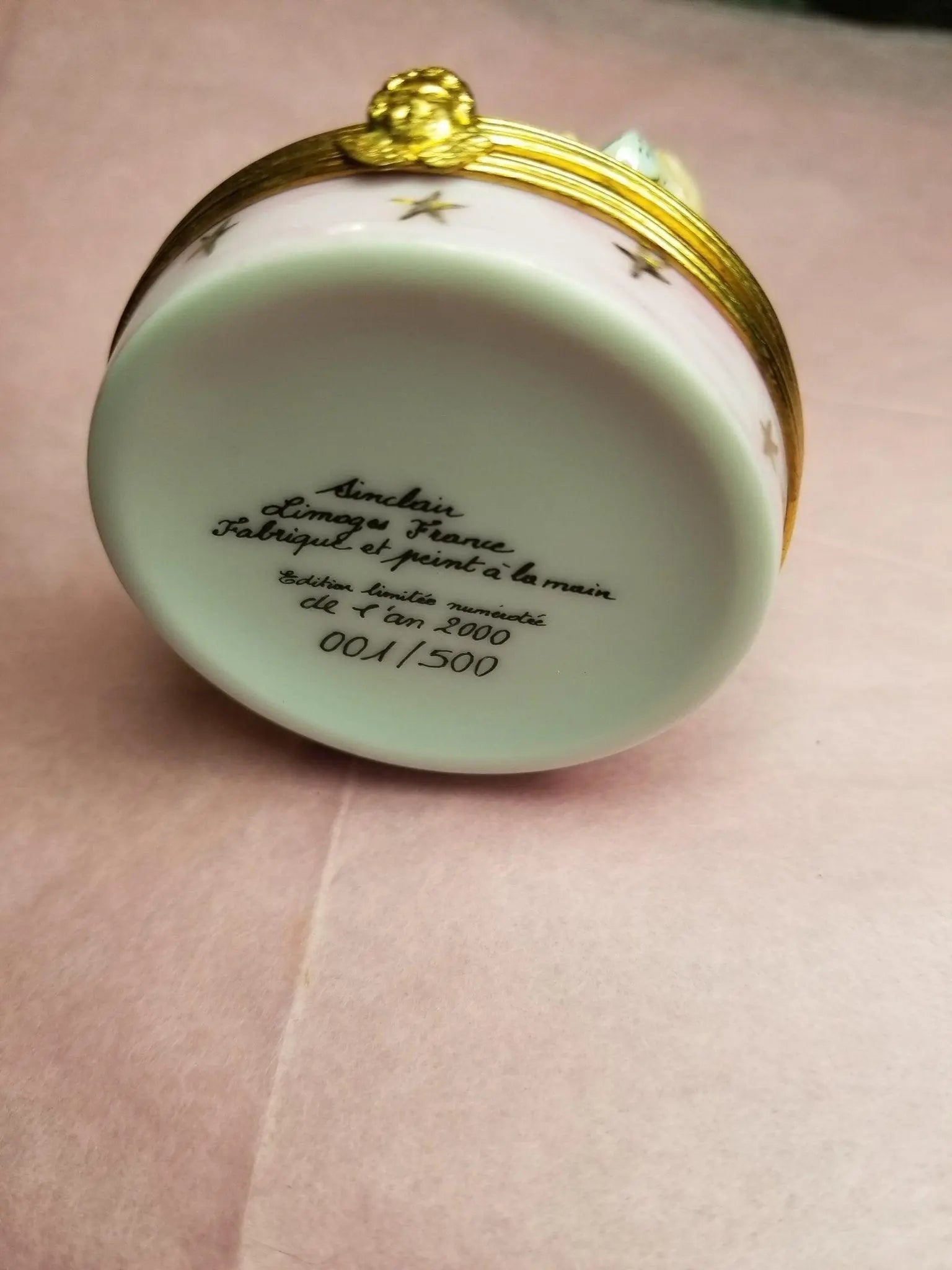 Year 2000 Baby Girl Figurine Porcelain Limoges baby maternity limoges boxes French Trinket Box