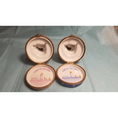 Year 2000 Cherubic Figurines Porcelain Limoges Babies Figurine French Trinket Box